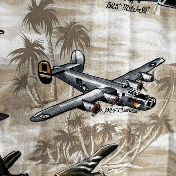 Vintage Kalaheo Shirt Men's XL Hawaiian Military Bomber War WW2 Planes Polo EUC - Picture 8 of 9